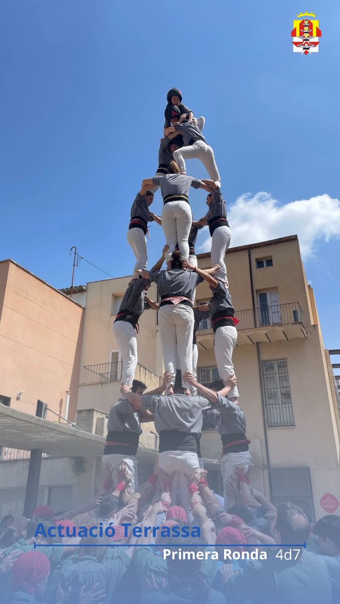 Tirallongues's tweet photo. Resum de la diada d’avui a Terrassa:
4d7, 3d7 amb agulla, 3d7 i pd5

Juntament amb @CDTerrassa 🩵 i @gausacs 💚, agraïm l’ajuda en les pinyes! 

#castells https://t.co/iQHqhlbN2J
