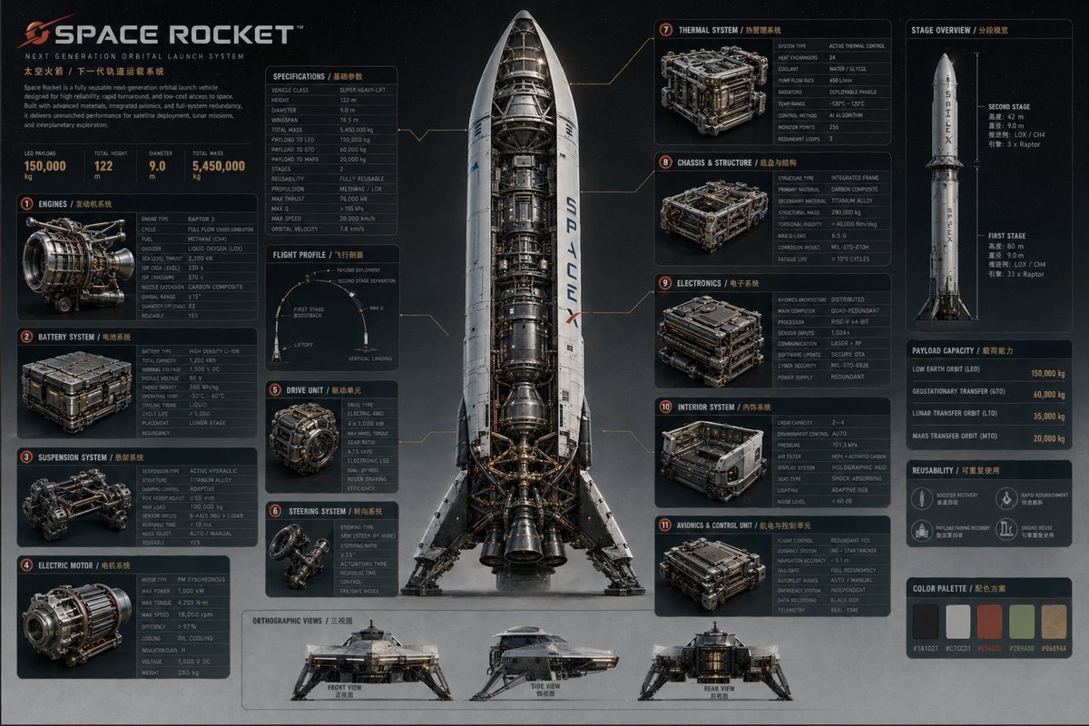 Advanced Technical Space Rocket Poster