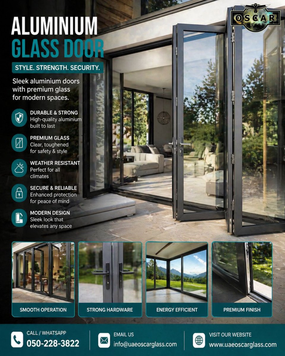 uaeoscarglass's tweet image. Aluminium Glass Door- Style, Strength and Security.
#GlassCutting | #TemperedGlass | #PolishingGlass Glass &amp;amp; #Aluminium in Ajman.
+971 50 228 3822 @glass_factory_uae
uaeoscarglass.com
#oscarglassuae #dubaiinteriors #glassinstallation #uaeconstruction #architecturedesign