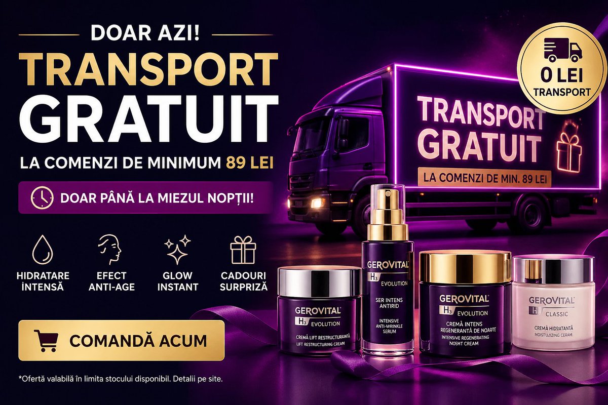ValentinD's tweet photo. ⚡ FREE SHIPPING ALERT ⚡ 89 lei = transport GRATUIT 🚚 Atât de simplu.
⏳ Doar până la miezul nopții 🎯 Doar pentru România
💧 Hidratare ✨ Anti-age 🔥 Rezultate vizibile
👉 Nu rata: https://t.co/4hx3wJf7sy https://t.co/AL0Ife3eX9