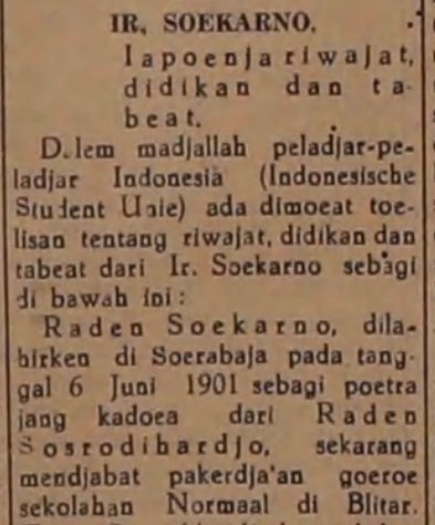 faisol762's tweet photo. @senogp Dari Jombang Jatim. Riset kami sejak 2012, lebih intensif mulai 2019. Hasilnya ternyata penulisan BK lahir 6 Juni 1901 itu baru pertama kali muncul di koran Sin Tit Po 18 Jan 1932 yg merujuk majalah Ind. Student Unie 1929 (sayangnya ini blm ketemu).Blm ada arsip yg lebih tua lagi https://t.co/gbVpSrpYPB