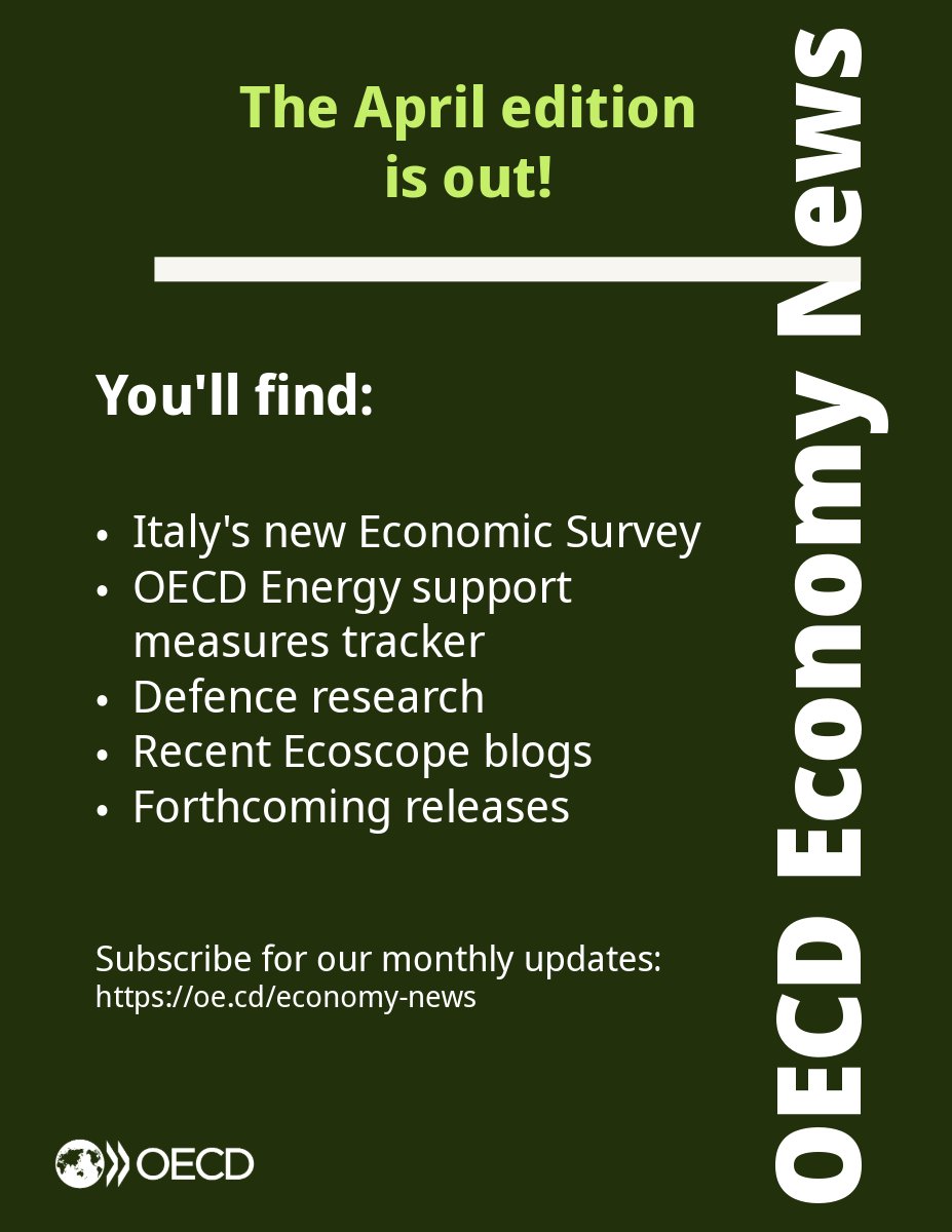 OECDeconomy's tweet image. 📩 The April OECD Economics newsletter is out

Explore the latest analysis, country insights and research shaping global economic policy discussions

🔎 April's edition: brnw.ch/21x1WFK

📬 Subscribe: brnw.ch/21x1WFJ 

#Economics #Research #OECD