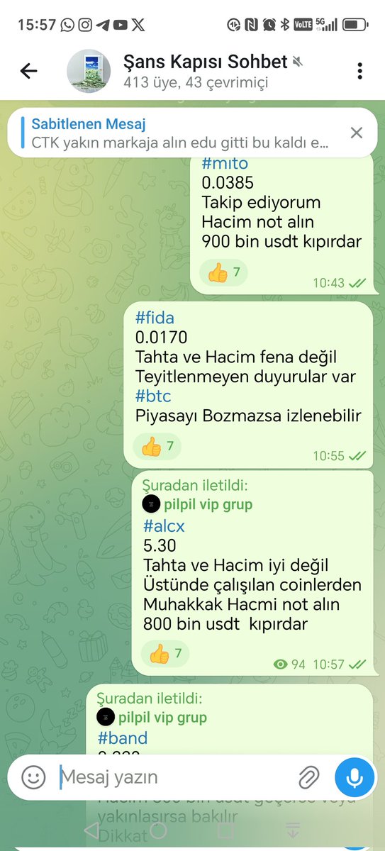 HakkPilpil's tweet image. Bugün son günü olan yarın sabah kapatacağımız  ücretsiz  Telegram gurupta  sabah  saat 10 da  İzlemeye başladığımız 
#band
#mıto
#alcx
#fıda
Nereye kadar giderse
Önemli olan #btc yapabileceği saçmalıklar
Hacimleri takip edelim
Asla yatırım tavsiyesi değildir
#tly
#dfı
#btc
#vps