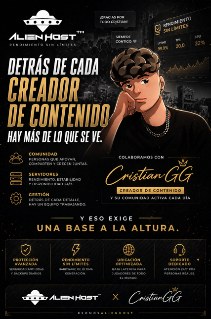 AlienHost_es's tweet photo. Detrás de cada creador de contenido hay más de lo que se ve.

Comunidad, servidores, gestión…

Colaboramos con @CristianGGYT , creador de contenido y su comunidad activa cada día.

Y eso exige una base a la altura. https://t.co/Yde36vMCJs