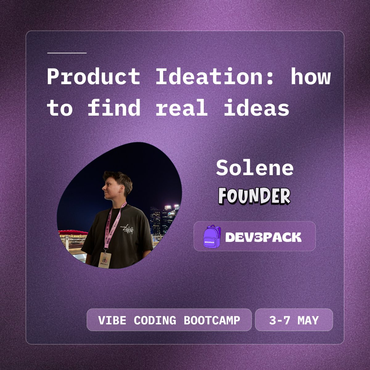 dev3pack's tweet photo. @edgeandnode S2 - Product Ideation: How to find real ideas

Most people build for trends… not real problems.

@_SDAV is going to break down how to find real ideas, and why becoming your first user is key.

🔗 https://t.co/VkBrUFqhLV https://t.co/v6SLy9KCz5
