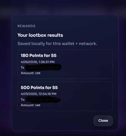 MogiwaraD's tweet image. Just pulled  a total of 680 Points for S5 from the {S}omnia Lootbox. 
👇
lootboxes.somnia.network

Wennn the Snap viking 

#Somnia #Lootbox #Web3