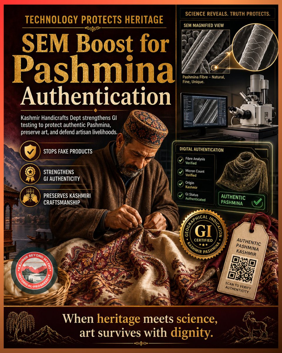 Technology changes art by giving heritage a stronger shield, not by replacing the artist.

In Kashmir’s handicrafts, especially Pashmina, technology is changing the mode of preservation, proof and promotion.

Earlier, authenticity depended mostly on trust, reputation and the word