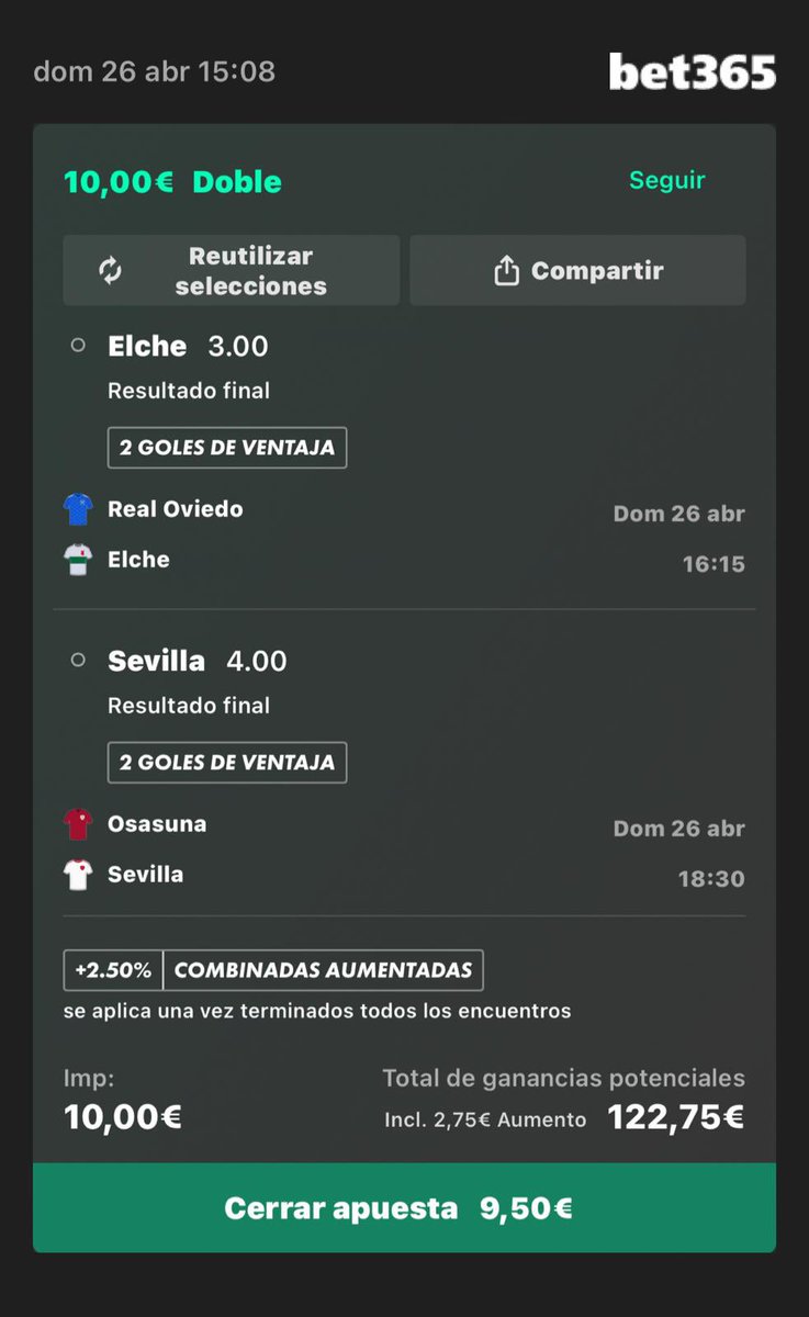 Marquitossdm's tweet photo. Sé que tenemos que pinchar ya pero pienso y veo que aquí hay muchos billetes en ambos partidos. Pasarán cosas en Oviedo y Pamplona? 😏 

Últimos 7 días ( semana del 18-25 ): 

CUOTA 12 ✅✅✅
CUOTA 15 ✅✅✅
CUOTA 9 ✅✅✅
CUOTA 17 ✅✅✅
CUOTA 9 ✅✅✅ 

Cuota 8 y Cuota 12 🔥 https://t.co/JrybJkFYLj