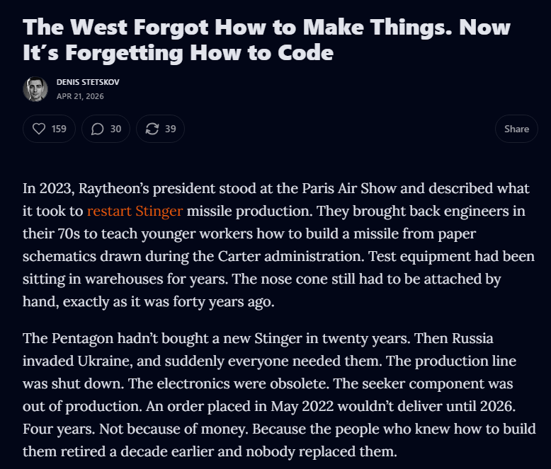 idcabtw's tweet photo. Every industry in america refused to train white males how to do the things they had always done. Now we have a white guy with encyclopedic knowledge of military armaments working at every retailer in America, while girl bosses sit at their desks shopping and sipping Starbucks. https://t.co/0eg1TNA1mo