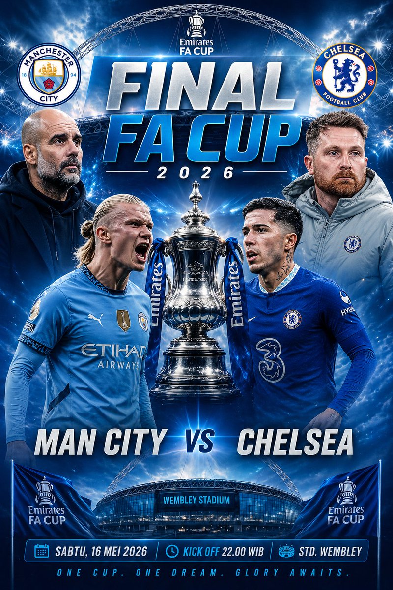 SiaranBolaLive's tweet image. #FACup #FINAL
MAN CITY vs CHELSEA
Sabtu 16 Mei 2026
K.O 22.00 WIB
Vidio LIVE

Siapa JUARANYA???