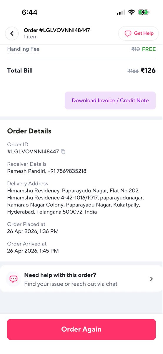 RameshPandiri4's tweet photo. @ZeptoNow Really disappointed with the response and i have Reported an issue about milk curdling within minutes, and instead of a proper investigation, got a vague and unrealistic explanation. This is not the quality of service expected. Please address this seriously. https://t.co/BwsT0yHFim