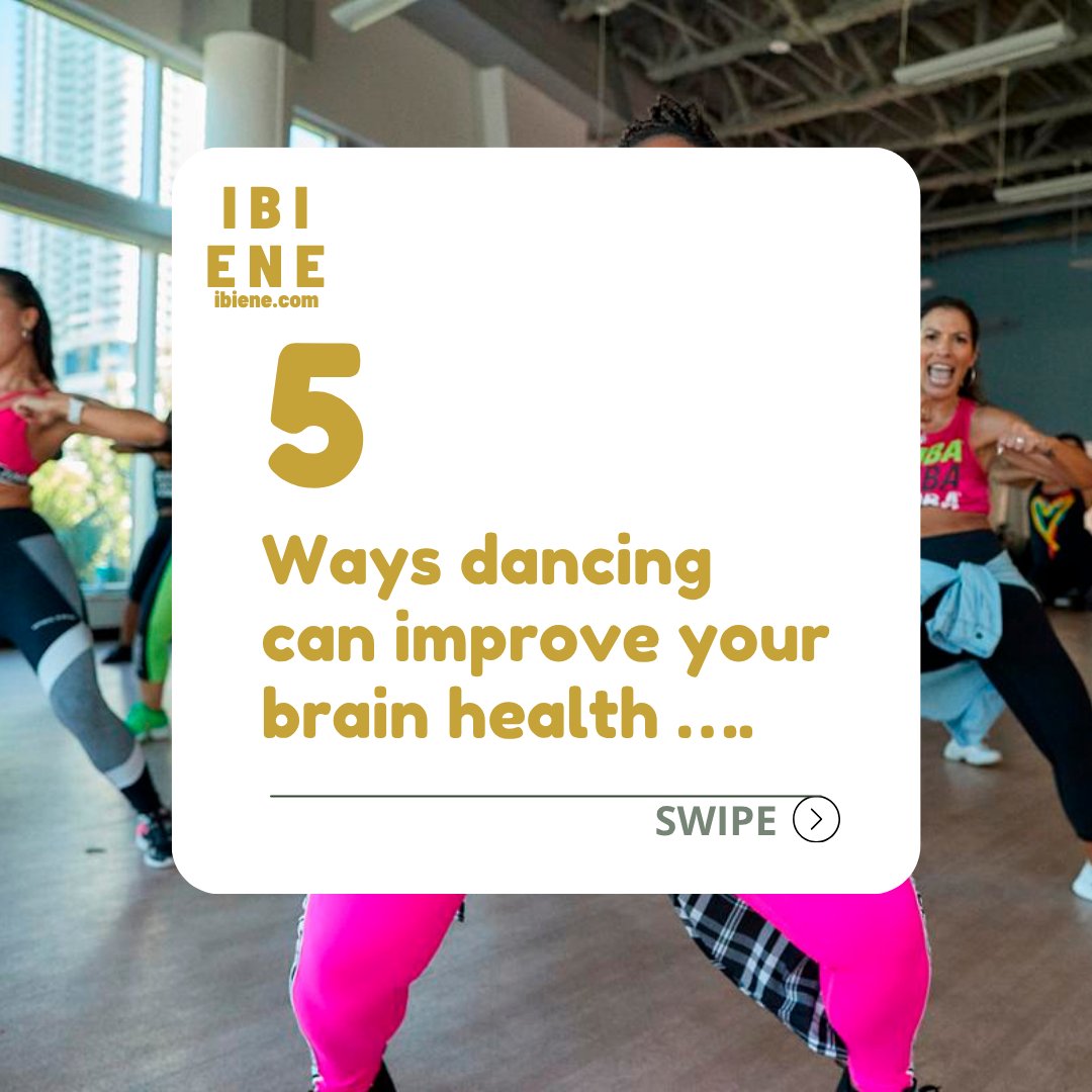 ibienemagazine's tweet image. SCROLL to discover how dancing can boost brain health by improving memory, coordination, and mood.
Tap on the link in bio or visit ibiene.com for more.
#ibienemagazine #Lifestyle #dancing #BrainHealth