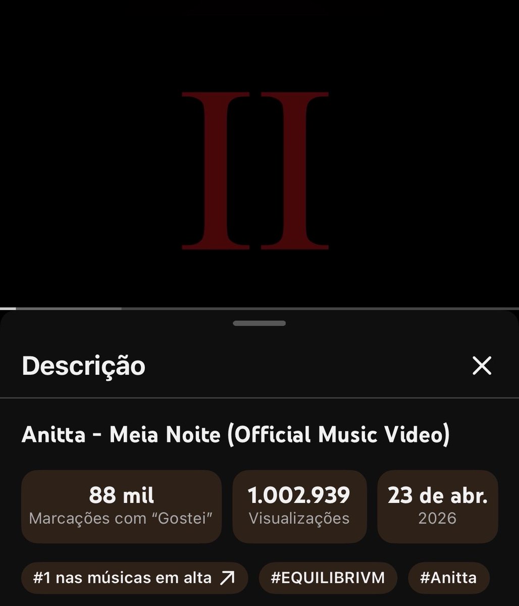 O “clipe” de Meia Noite acaba de ultrapassar a marca de 1 Milhão de views no YouTube