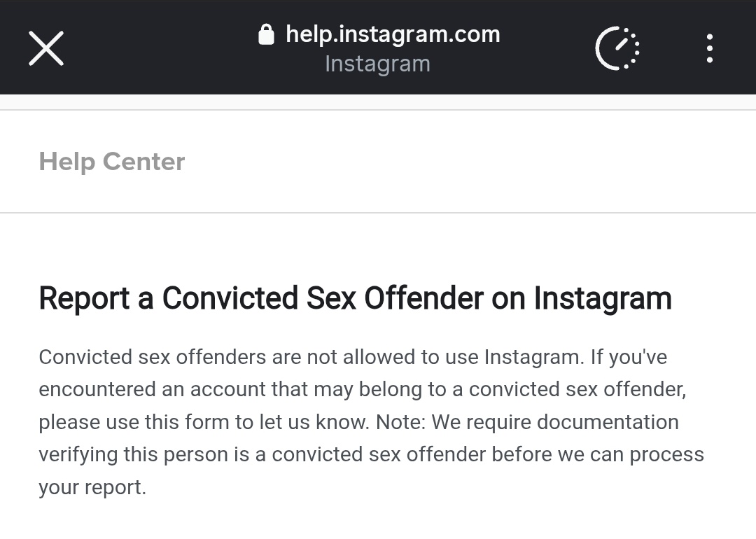 sex offenders aren't allowed on Instagram 🤗 let's report everyoneee