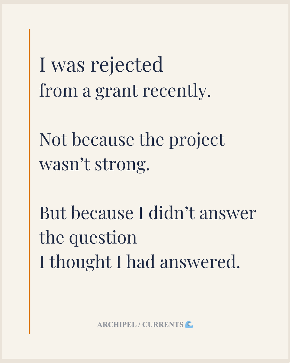 carawaterfall's tweet image. 🌊 Grant Lab 02 is live.
This one comes down to urgency—
not why it matters to you,
but why it matters now.

🔗 carawaterfall.substack.com/p/grant-lab-2-…

#Archipel #Currents #GrantWriting #WritingTips