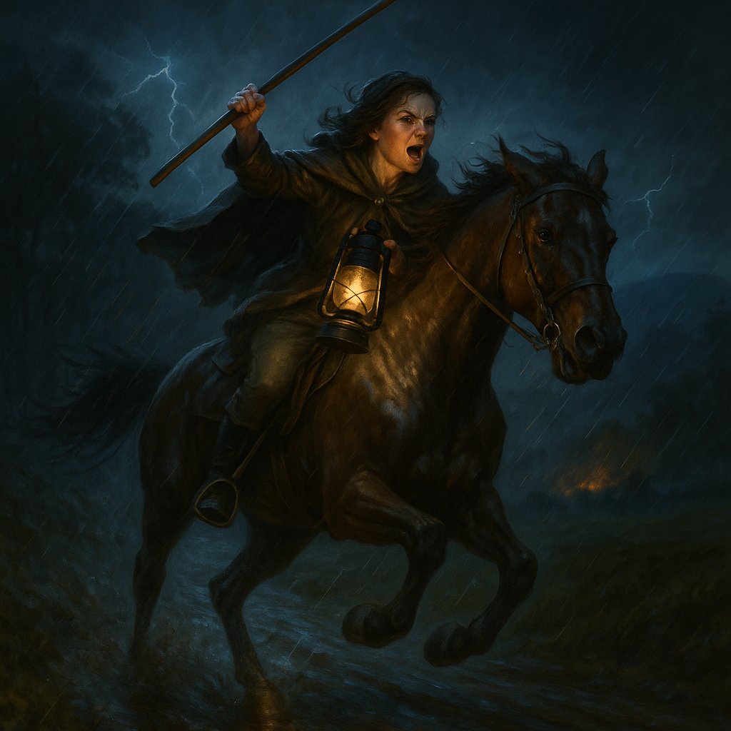 SWOConnell's tweet photo. Rev War Tales
26 April 1777, Fredericksburg, New York (now the Ludingtonville section of the town of Kent, Putnam County, New York). On a stormy night, sixteen-year-old Sybil (Sibbell) Ludington mounted her horse, Star, and rode nearly forty miles through darkness and pouring rain. As British troops burned Danbury, Connecticut, she galloped across Putnam County, New York, pounding on doors and shouting warnings to summon her father’s scattered militia. By dawn, nearly 400 men had rallied. The next day, they joined Patriot forces under Generals Wooster and Arnold, harassing the retreating British at the Battle of Ridgefield and driving them back toward the coast. Though not documented at the time, Sybil’s ride—longer than Paul Revere’s—became a lasting symbol of Revolutionary courage and of the vital role of young women in America’s fight for independence. #RevWar #History #AmRev #RevWarTales