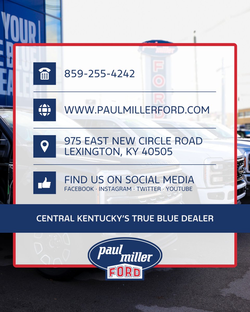 PaulMillerKY's tweet image. We love supporting our community and we hope you feel the same about us. Thank you for your support!

𝐅𝐨𝐫 𝐦𝐨𝐫𝐞 𝐢𝐧𝐟𝐨𝐫𝐦𝐚𝐭𝐢𝐨𝐧:
PaulMillerFord.com
859-255-4242
975 East New Circle Rd, Lexington, KY 40505

#Ford #BuiltFordTough #FordPerformance #Kentucky #BBN
