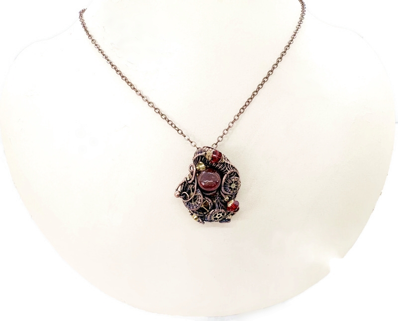 HJJewelry's tweet image. Red Liquid Steampunk Sensory Pendant: Bronze Wire-Wrapped Necklace wit– Heather Jordan Jewelry heatherjordanj.com/products/red-l… #wirewrappedautistic #mechanical #fidget #gadgetry #conventionstatement #handmadecollector #festival #cosplay #clockworkfantasy #gearjewelry #liquidsensory