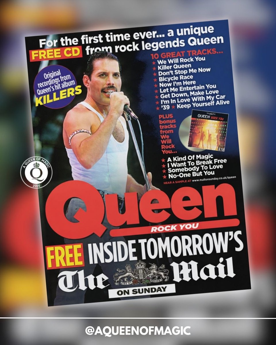 aqueenofmagic's tweet image. El 26 de abril de 2009, el Daily Mail regaló una edición especial en CD del álbum "Live Killers", titulada "Queen Rock You". Un anuncio a página completa apareció en la edición impresa del sábado 25 de abril de 2009.

#Queen #LiveKillers #DailyMail #QueenRockYou