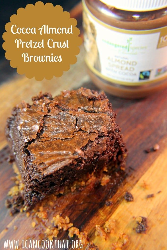Cocoa Almond Pretzel Crust Brownies buff.ly/ENGgIhI