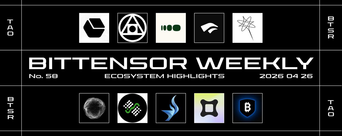 VictorVL_EN's tweet photo. Bittensor Ecosystem Highlights of the Week #58

// SUBNET UPDATES & ACHIEVEMENTS

➤ @oroagents SN15
Oro properly introduced their subnet, showcasing their agent competition and the fact that they’ve already beaten GPT-5.4 on one of the hardest online shopping evals.
(https://t.co/glvIWFeeon)
(https://t.co/UppeYYbKZy)

They also released bittensor-auth, an open-source auth stack for HTTP-level Bittensor hotkey authentication across APIs, dashboards, and web apps.
(https://t.co/UHCYwWLoDg)

➤ @blockmachine_io SN19
Blockmachine’s decentralized RPC infrastructure is now live on Bittensor mainnet.
(https://t.co/lIzGzF3WIi)

➤ @QuasarModels SN24
They introduced Quasar-3B-A1B-Preview, a looped continuous-time transformer built for long-context intelligence.
(https://t.co/bHUiGYTA3e)

➤ @affine_io SN120
Affine-I beat Qwen3-32B on every SWE benchmark they ran, and more recently, Affine-II outperformed Affine-I across all 6 live environments.
(https://t.co/nEASQeBzIa)
(https://t.co/IA9mRjkBGa)

➤ @webuildscore SN44
@MaxScore showcased the scores they’ve already reached across their different skills compared to target levels.
(https://t.co/MbBXS4hrof)

➤ @Apex_SN1 SN1
Their Energy Arbitrage competition is now live, which will be used to optimize when and where large battery systems should store or release energy.
(https://t.co/UibAkf6VqQ)

➤ @chutes_ai SN64
Qwen3.6-27B and Kimi K2.6 are now live on Chutes.
(https://t.co/TouWQJ8teQ)
(https://t.co/rXE4LNE7IY)

Oro’s agent competition is now running on Chutes.
(https://t.co/hKGW1OoNHt)

➤ @theminos_ai SN107 x @TargonCompute SN4
Minos introduced MinosVM, powered by Targon Compute.
(https://t.co/g5nzvU0lpJ)
(https://t.co/dJ2RHXizxC)

➤ @EnigmaSN63 SN63
They unveiled their Hardening QuantumProof challenge in collaboration with @BlueQubitIO.
(https://t.co/DgdsEhmMlp)

➤ @IOTA_SN9 SN9
Macrocosmos released their IOTA Overview Dashboard, showcasing their progress over time.
(https://t.co/Hgp9r9adjV)

➤ @resilabsai SN46
Resi teased a newly signed partnership with a nationwide lender.
(https://t.co/R22eoW8Pqr)

➤ @ridges_ai SN62
They’ve integrated the Harbor framework from Terminal Bench.
(https://t.co/2nAjQohk1u)

➤ @zeussubnet SN18
Their new subnet dashboard is live.
(https://t.co/SOZHoUaKMR)

➤ @SomaSubnet SN114
They released SOMARIZER, a tool that lets you compress your text while keeping the same context with fewer tokens.
(https://t.co/BO1VsqDvLW)

➤ @NiomeAI SN55
Niome partnered with the Institute of Medical Sciences at Aberdeen.
(https://t.co/hrW9SGY8Hm)

➤ @leoma_ai SN99
They released Leoma’s white paper.
(https://t.co/dUR3GBE9uY)

// SUBNET INVESTMENTS

➤ @resilabsai SN46
@stillcorecap invested in RESI’s alpha token.
(https://t.co/P0qT1Lfuk4)

➤ @SwarmSubnet SN124
They raised an additional $430,000 from Everblue & Green.
(https://t.co/7370hh97qv)

// NEW SUBNETS

➤ @green_compute_ SN110
They're "an inference marketplace where only verifiably green compute gets paid".
(https://t.co/2ZA92J6yGp)

➤ @vocence_bt SN78
Vocence, a voice intelligence layer, relaunched on Subnet 78.
(https://t.co/FWhjVXCZKy)

// BITTENSOR ECOSYSTEM

➤ @BitGo
BitGo partnered with Yuma to deliver an institutional-grade solution for Bittensor subnet tokens.
(https://t.co/nlrVvzpqNH)

➤ @DCGco
@YumaGroup invited their Bittensor partners and other Bittensor leaders to the DCG Summit.
(https://t.co/xcH5oHpZ2S)

➤ @opentensor 
@const_reborn will be giving keynotes at Imperial College London, the University of Cambridge, and the University of Oxford later this April.
(https://t.co/urJIkxIfZP)

// PODCASTS & ARTICLES

➤ @twistartups podcast with @bitstarterAI and @TrajectoryRL
(https://t.co/rXsgxdUgG0)

➤ TWIST podcast with @sebyrubino from Resi.
(https://t.co/8N5XSC7thB)

➤ @VenturaLabs podcast with @TroyQuasar from Quasar
(https://t.co/DOXHwYsmzM)

➤ @digitizedweekly podcast with @Tom_A_Lynch from @actualinc
(https://t.co/3E3HhGbYAr)

➤ Revenue Search 63 with @Investing88ai
(https://t.co/Py12Pi94LS)

➤ Revenue Search 64 with Green Compute
(https://t.co/r2dHsEXAJ4)

➤ @jollygreenmoney podcast with @mogmachine
(https://t.co/RXxuAKmhve)

➤ @gordonfrayne podcast with @adtao_ppcrebel
(https://t.co/kMPu8tGFGc)

➤ @SubnetSummerTAO AMA with @ai_detection
(https://t.co/MTC1xmLR7l)

➤ @onchain_tv by @JesusMartinez with @rob_svrn from Stillcore.
(https://t.co/IME3ZwmlZV)

➤ Gordon Frayne podcast with @TensorUSD
(https://t.co/vcPseC0cgc)

$TAO
