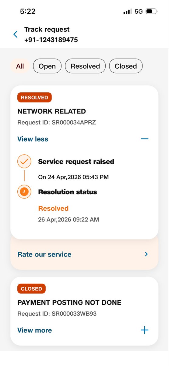 Dushyant027's tweet photo. @JioCare The SR status is RESOLVED.Did you check that???

 Why the SR 000034APRZ is in Resolved state???
Why SR 000033WB93 is closed?????

Why you have closed SRs without my consent????? The issue is NOT RESOLVED. https://t.co/hWzDk68ZYY