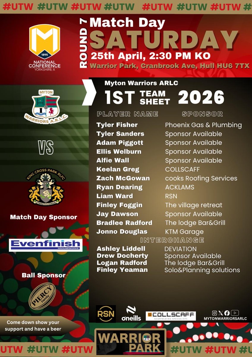 Myton Warriors ARLC tweet media