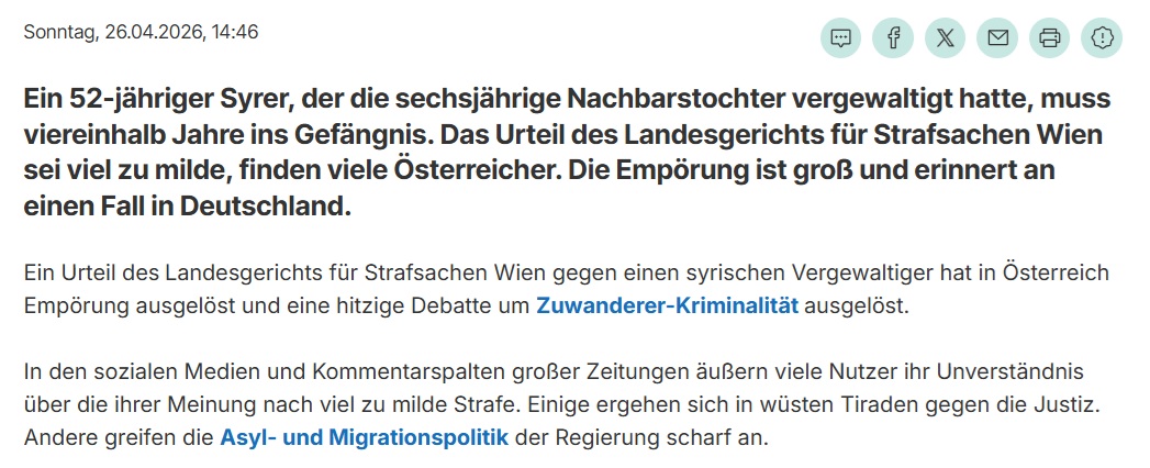 Woelfisches's tweet image. Vergewaltigende Syrer stehen in Deutschland und Österreich unter Naturschutz, kann man nichts machen. #Wien