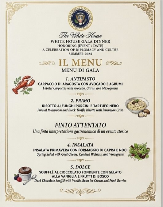 ExtraLabel's tweet photo. @repubblica Se cammini con una fionda in tasca a 100 metri dal recinto della casa bianca, rischi di essere freddato dai reparti speciali.
Poi c'è un tizio che và alla cena con Trump con un arsenale addosso. #CineTrump con spoiler nel menù 😂😂😂 https://t.co/wJw46NRp0z