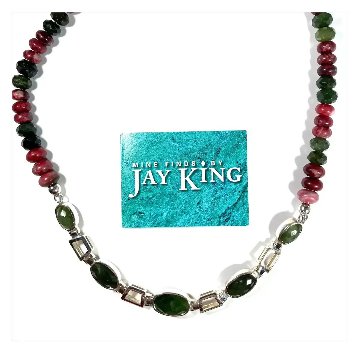 ClarasJewelry's tweet image. Jay King DRT Sterling Silver Pink Thulite Green Nephrite Double Sided Stone Beaded Necklace MIB
#rubylane #vintage #necklace #SterlingSilver #stone #designer #hautecouture #vintagejewelry #giftideas #jewelryaddict #vintagebeginshere #treasures #luxe #mothersday2026