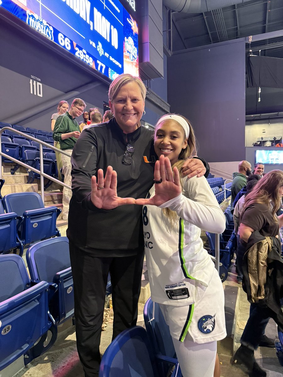 CanesWBB's tweet photo. Supporting Big Shay in her @WNBA preseason debut 🙌 https://t.co/uxfIus7MCB