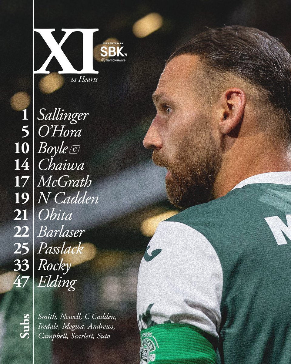 HibernianFC's tweet photo. 𝒀𝒐𝒖𝒓 𝑯𝒊𝒃𝒔 𝑿𝑰.

Presented by @sbk 🤝 https://t.co/ysT4m1qjLD