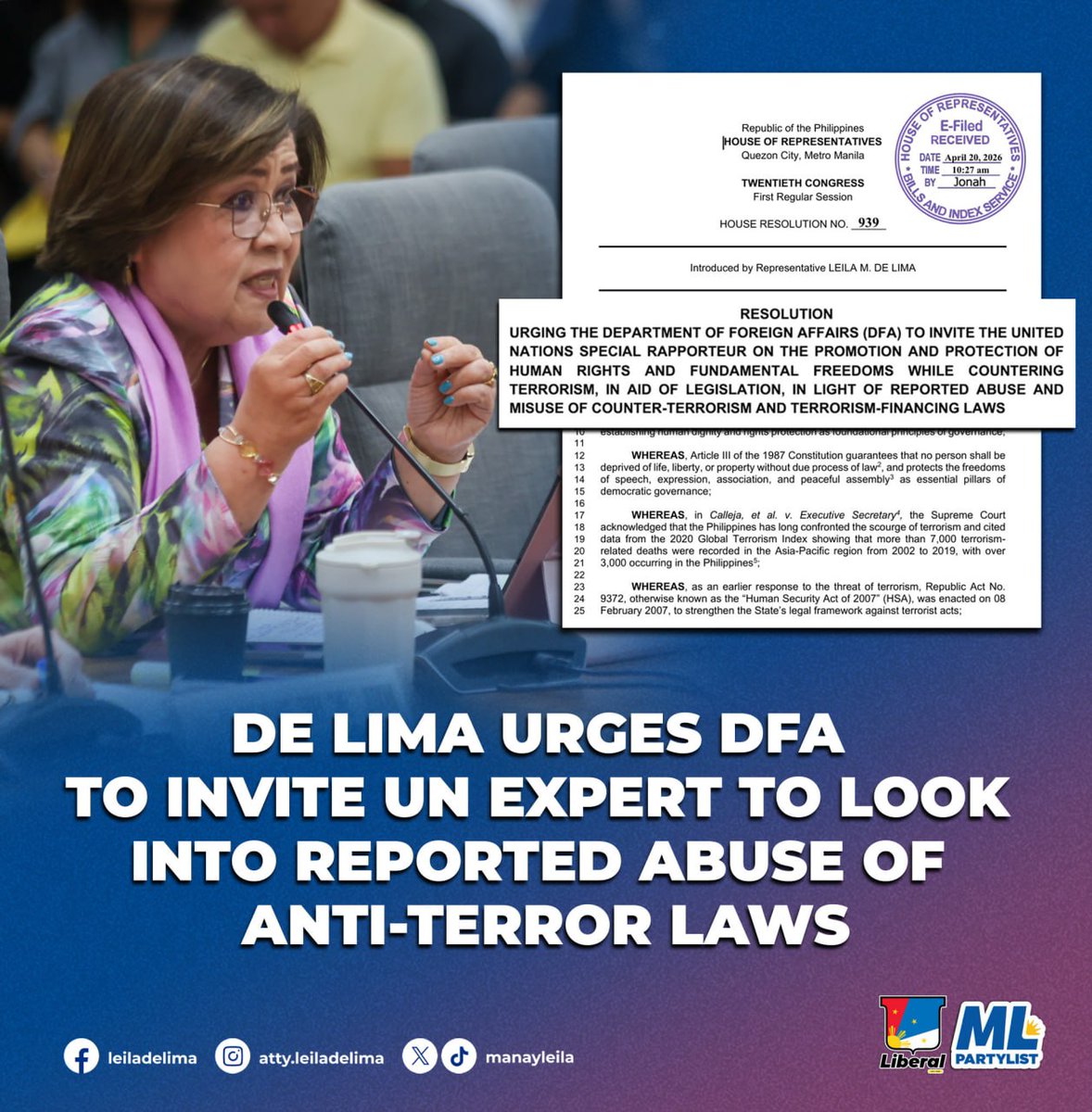 Leila de Lima tweet media