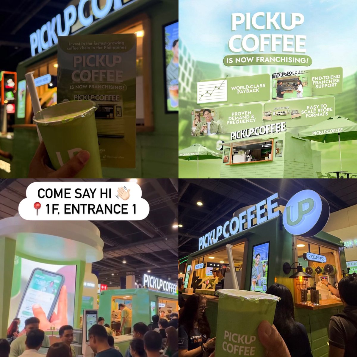 Hi to our <a href="/PICKUPCOFFEEPH/">PICKUP COFFEE</a> ambassador peeking in! 💚

Catch Pick Up Coffee at the Franchise Convention at SMX! 

#DonnyPangilinan
#DonnyXPickUpCoffee