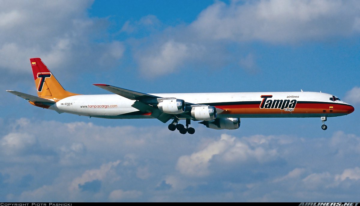 n194at's tweet image. Tampa Colombia 
Douglas DC-8-71(F) HK-3785X
MIA/KMIA Miami Intl Airport 
January 2002
Photo credit Piotr Pasnicki
#AvGeek #Aviation #Airline #AvGeeks #Douglas #DC8 #Tampa #Colombia #MIA #Miami @iflymia 🇨🇴
