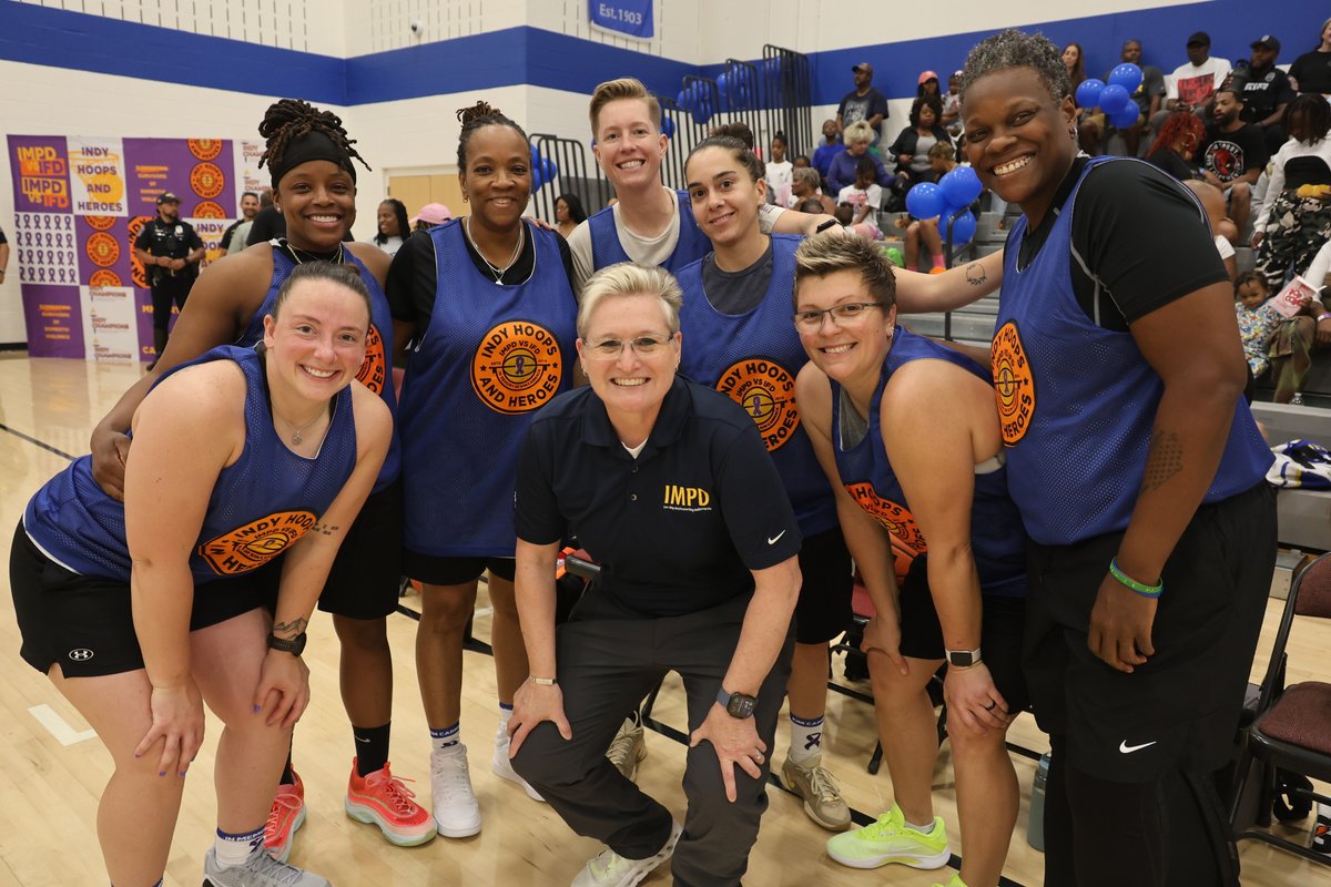 IFD_NEWS's tweet photo. #indyhoopsandheroes #IFD VS #IMPD Women's 3 on 3 game.  Congratulations to Indy's Bravest for taking home the win! #indymethighschool https://t.co/zqZja4bmLi