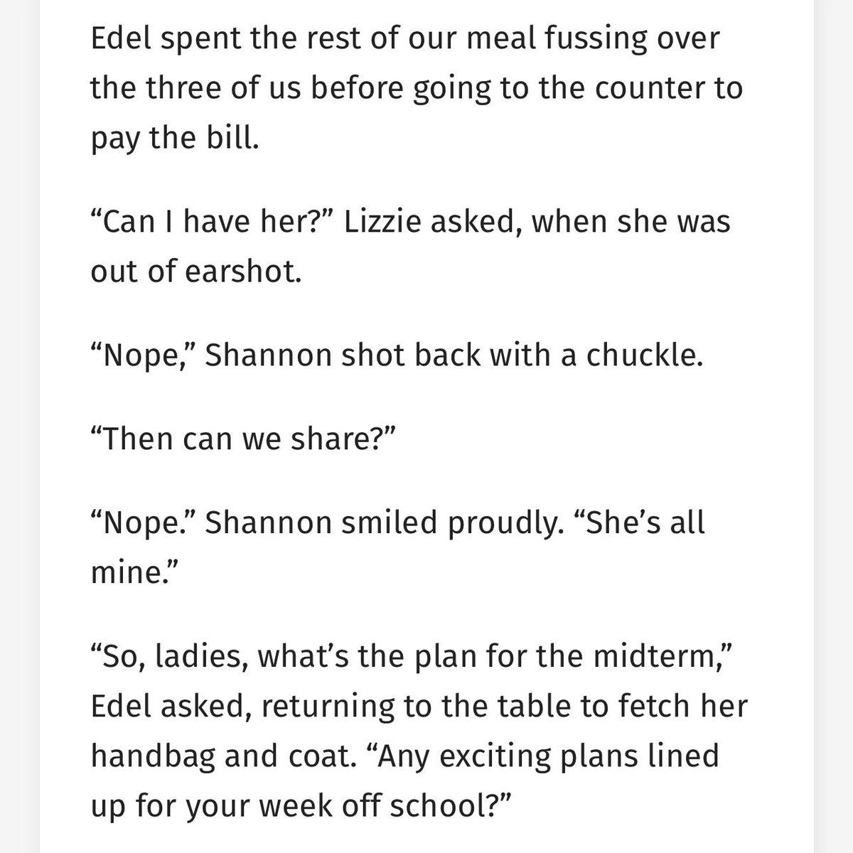 another scene this fandom isn’t ready for is edel kavanagh being compassionate and supportive towards liz, something foreshadowed in t7; ‘but wait till she finds out what liz did to her 2nd son’, she will do nothing, it’s weird how this fandom just expects everyone to hate on liz