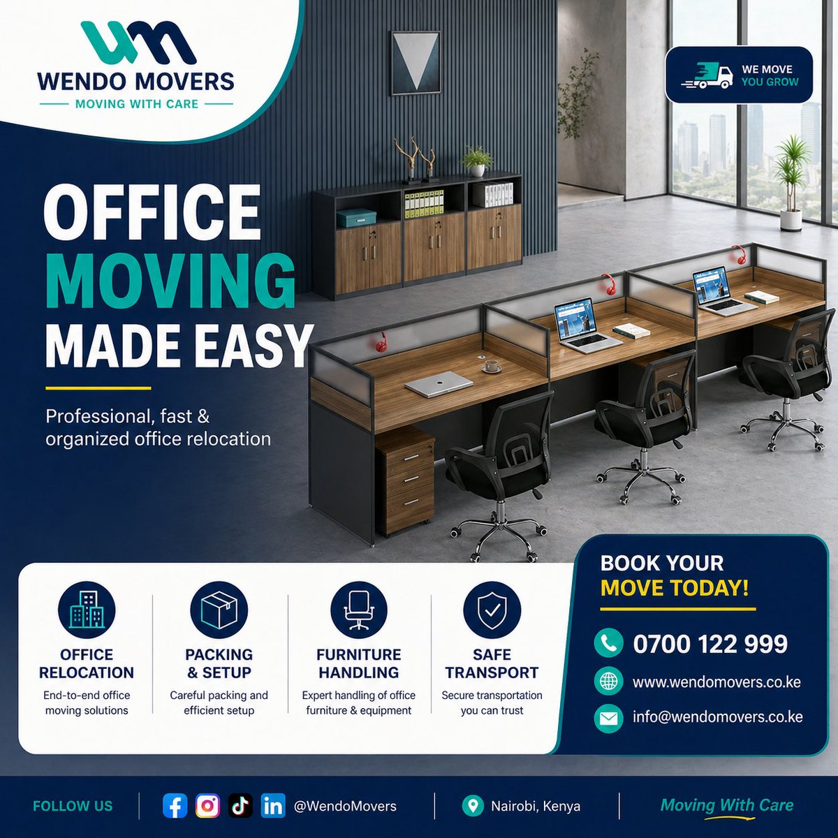 Trinity20696649's tweet photo. 1. The Office Moving Post (Professional)

​UPGRADE YOUR BUSINESS SPACE! 🏢💼

Relocating doesn't have to mean downtime.
🌐 https://t.co/HPdMdnseNZ

📞 0700 122 999

​#WendoMovers #OfficeMoving #NairobiBusiness #CorporateRelocation #MovingWithCare #fypシ゚viral https://t.co/aN4oGWY9X0