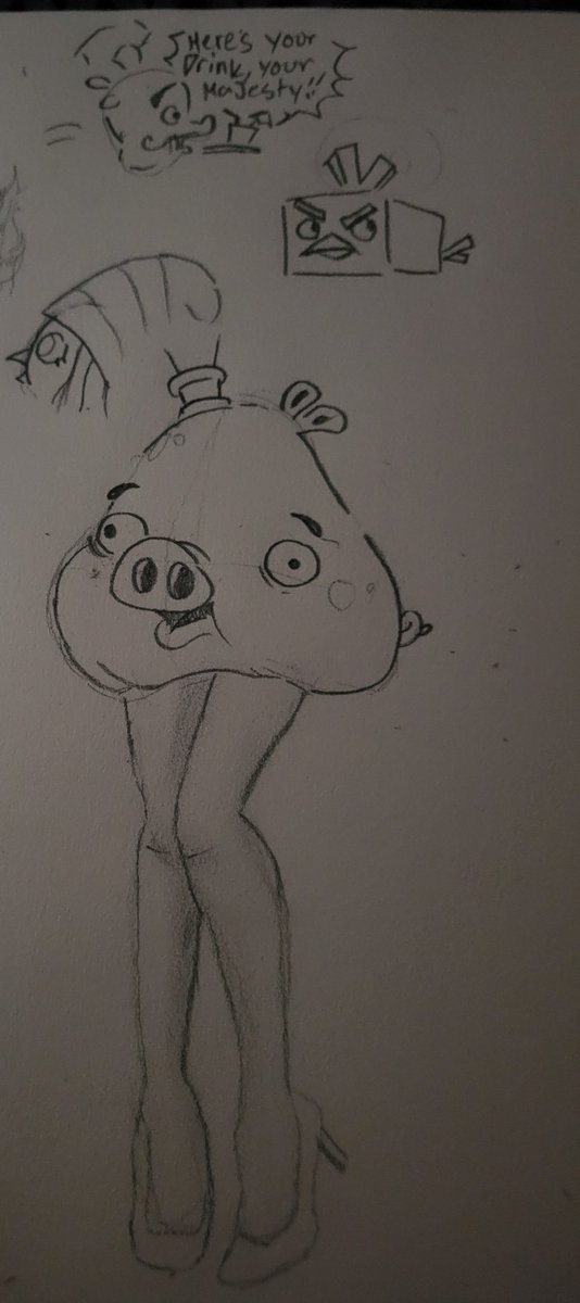 NocturneVines's tweet image. Traditional doodle after alot of months I haven't try it, also @snoreotypical 🥹
(Focus on chef pig and ice bird, not HIM)

Tags
#angrybirds