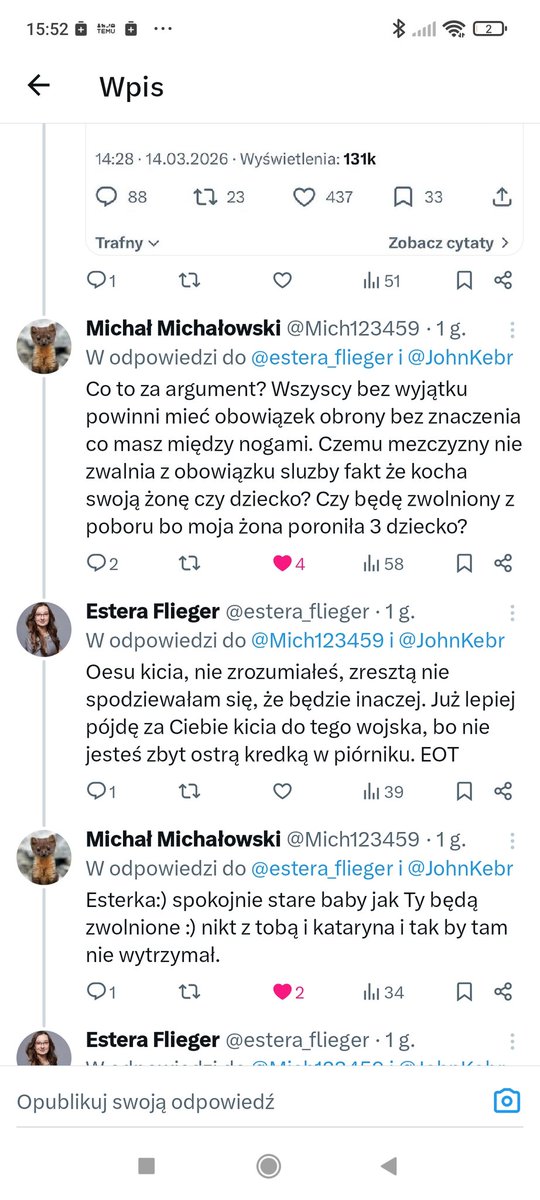 potlete's tweet photo. @estera_flieger @Mich123459 @zielony_kvas @JohnKebr Nie prawda bo widzialem ta wymiane zdan i wrzucasz jego odpowiedz ze starymi babami na twoj komentarz w ktorym piszesz do niego kicia https://t.co/csTsOcScBC