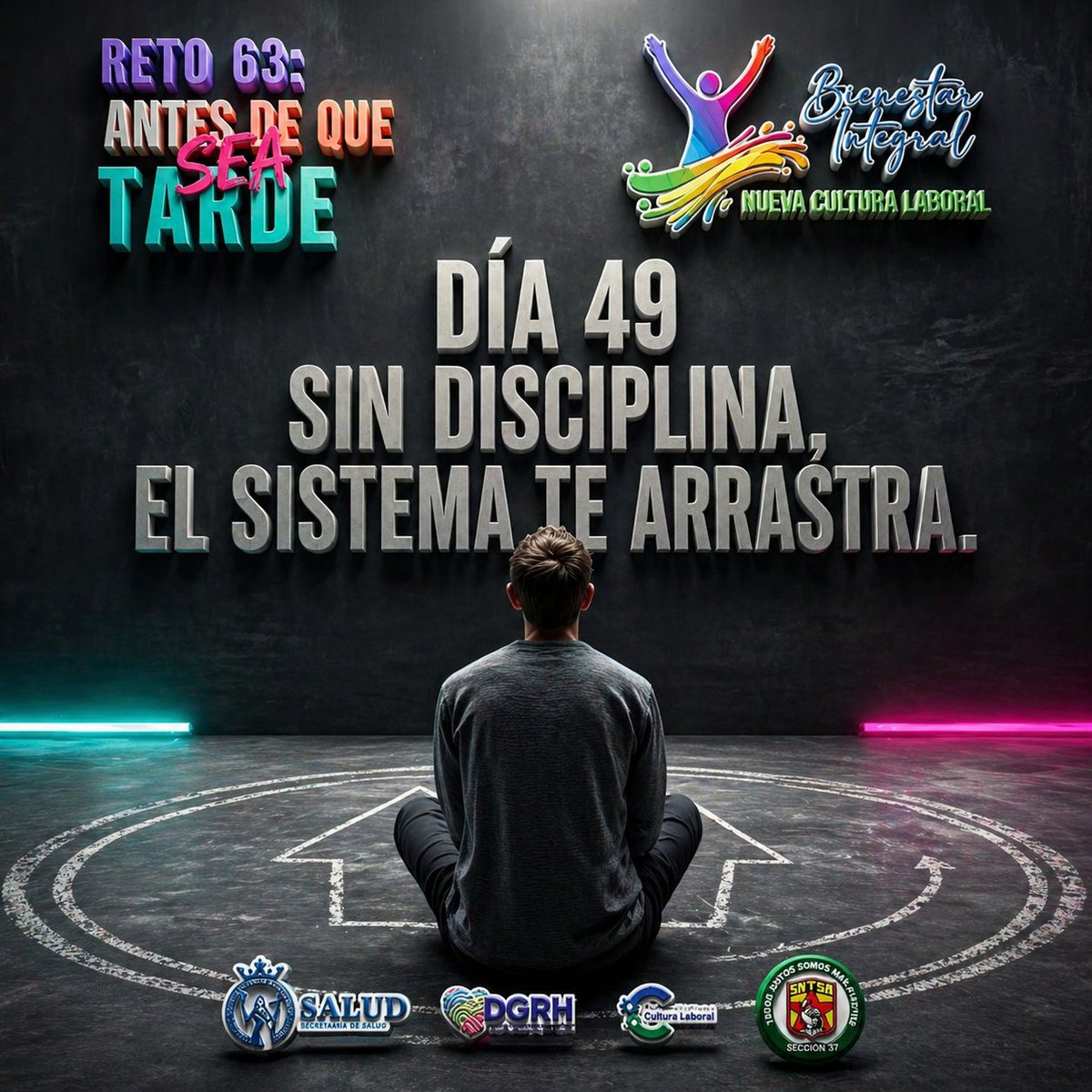sntsa_37's tweet image. Día 49 | Reto 63: Antes de que sea tarde

Sin disciplina, el sistema te arrastra.
Hoy es un buen día para retomar el control, decidir con intención y avanzar con propósito. 💪

#BienestarIntegral #Disciplina #Reto63 #NuevaCulturaLaboral