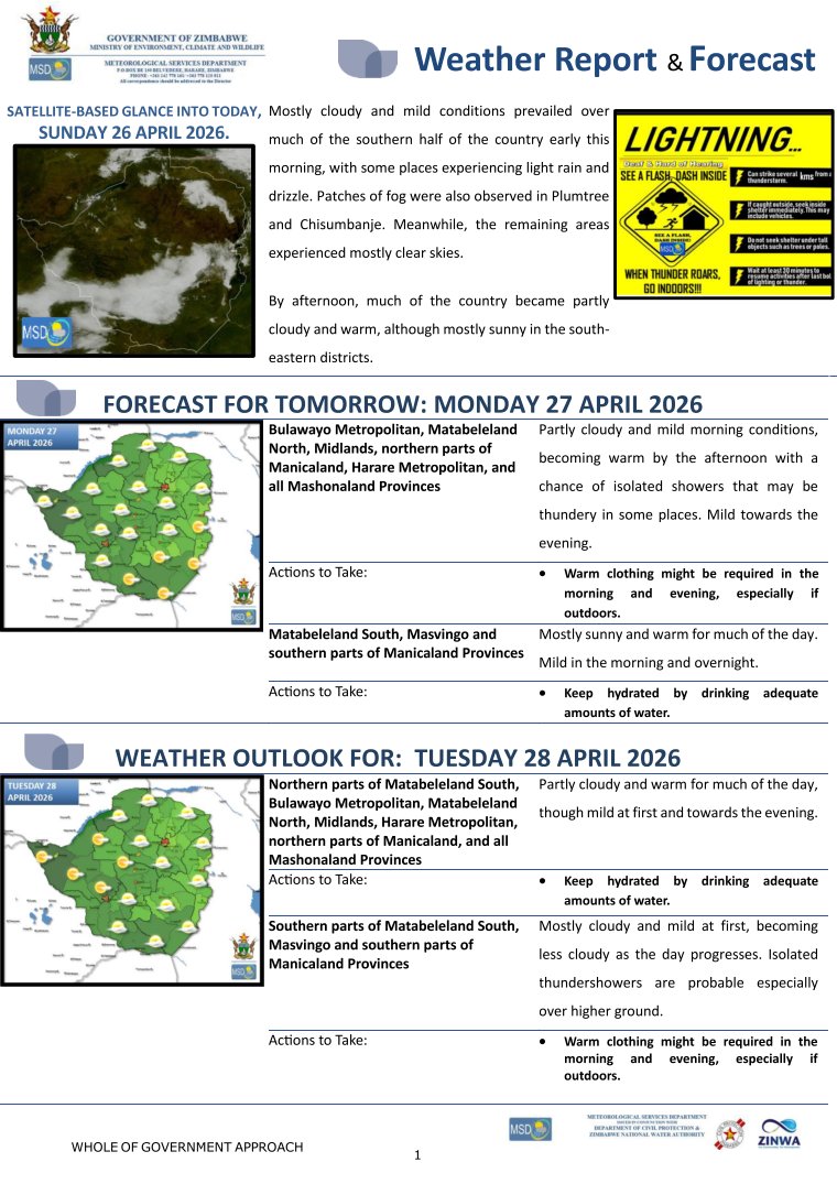 Meteorological Services Department of Zimbabwe tweet media