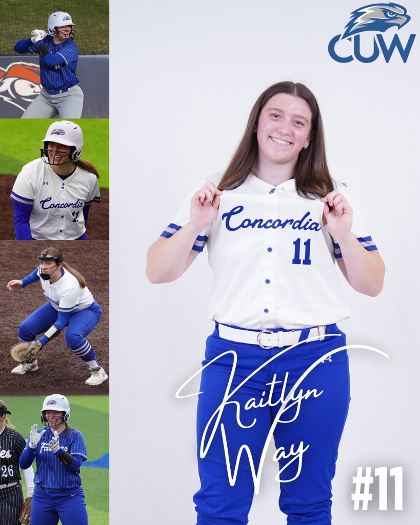 CUW_SB's tweet photo. Up next is #11, Kaitlyn Way!!

Kway, thank you for showing up each day ready and willing to get better. We sure will miss that giggle🤍🤍 https://t.co/78qKhe1YQw