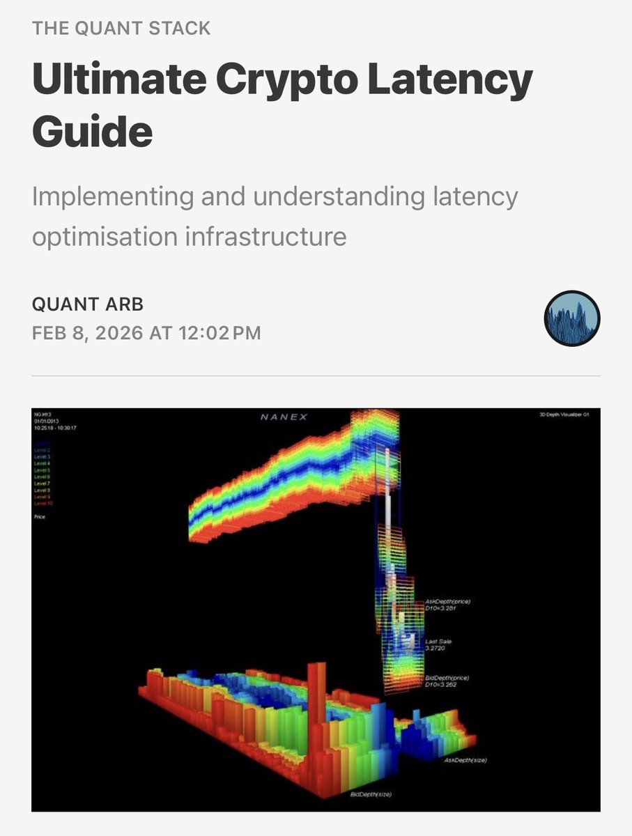 Alongside my crypto latency guide these articles combine to form 18 latency tricks and with the exception of 2-3 (mostly because I’ve tweeted them) they are entirely unpublished anywhere else.

Latency is a key component of quoting well and running a CEX HFT strategy
