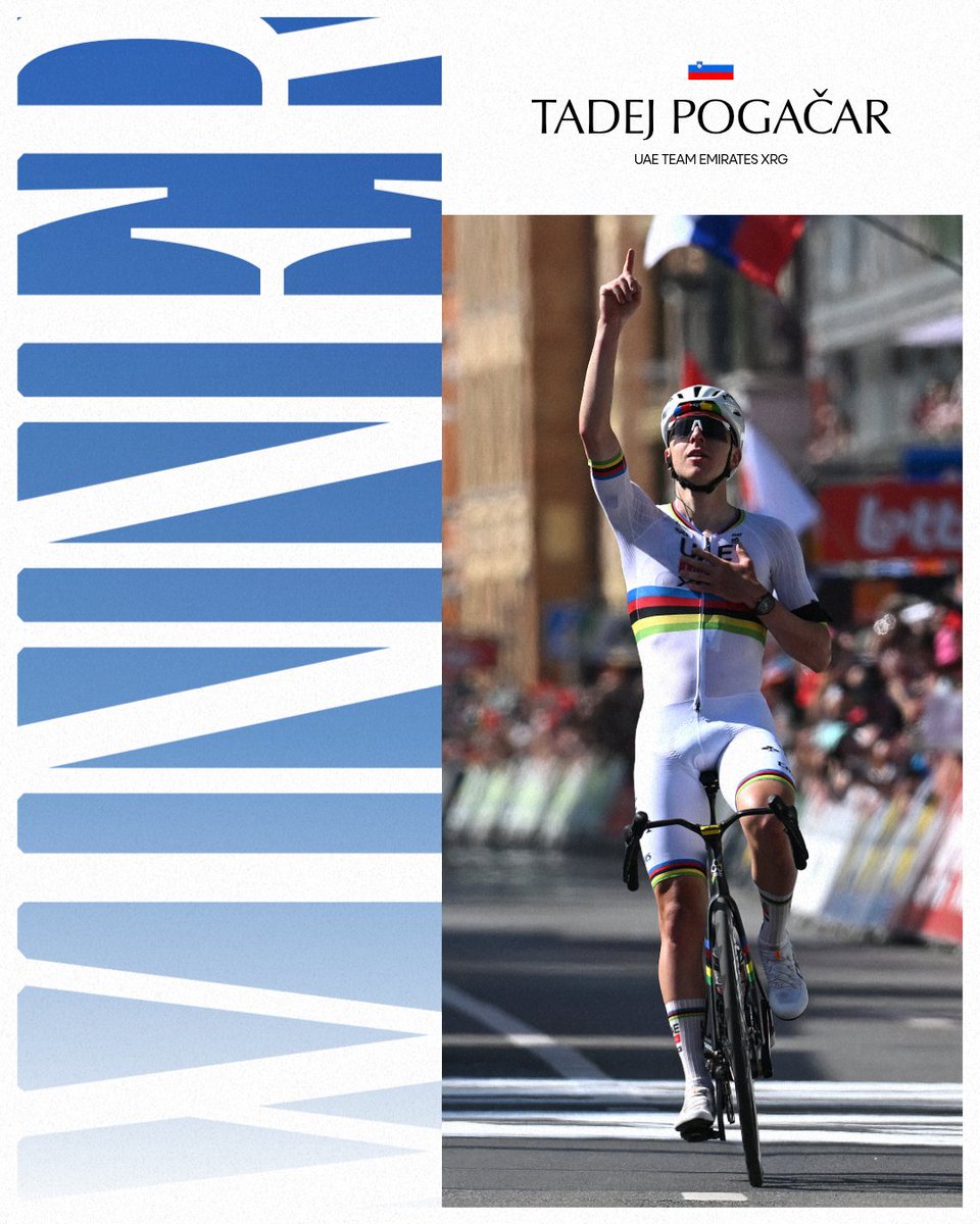 UCI_cycling's tweet image. Back to winning ways! 🥇

@TamauPogi takes his 4️⃣th win at @LiegeBastogneL  after dropping Paul Seixas in the iconic Roche-aux-Faucons. 🔥

📸 @GettySport | #LiegeBastogneLiege #Cycling #RoadCycling