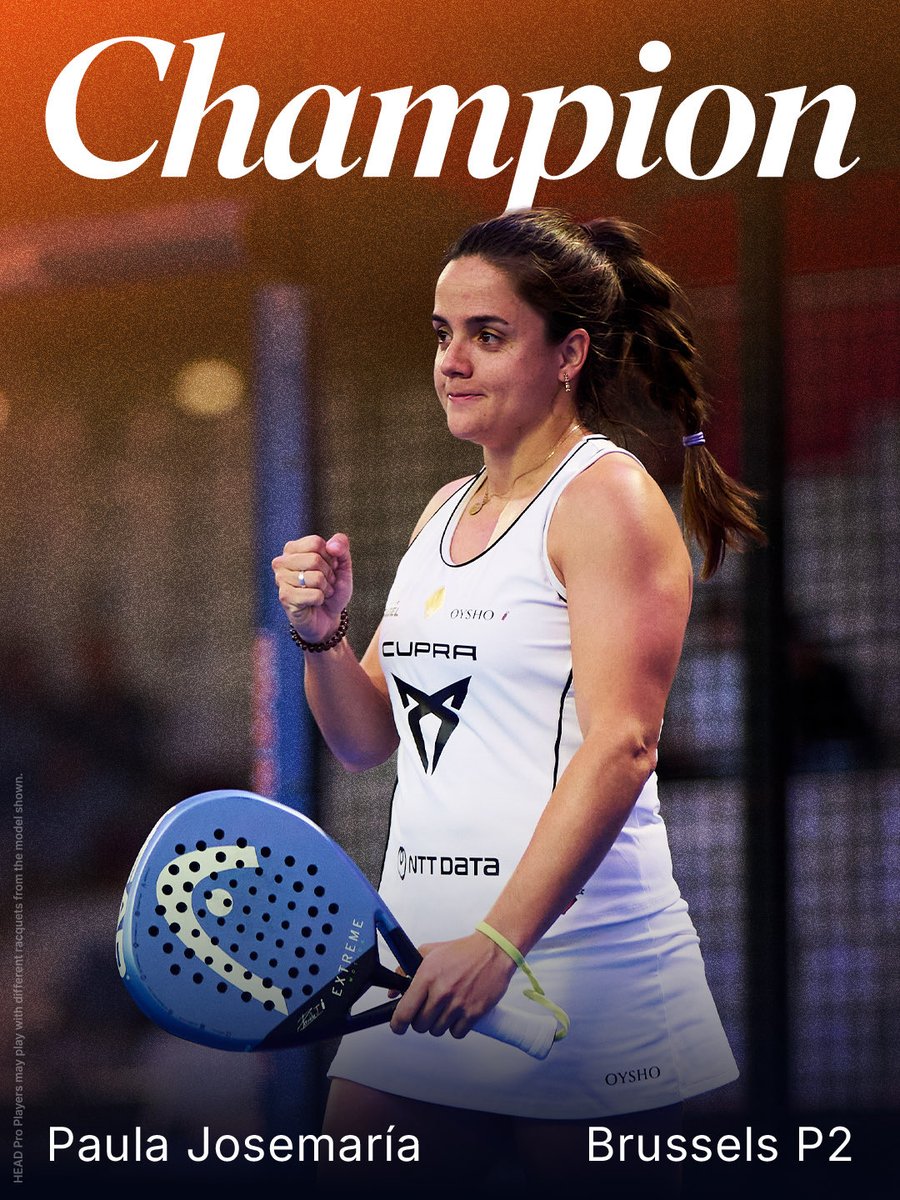 HEAD_PADEL's tweet photo. 🏆 CHAMPION 🏆

Paula Josemaría  stays at the top, claiming the crown at the Brussels P2 🇧🇪 

Paula Josemaría se mantiene en lo más alto, conquistando el Brussels P2 🇧🇪 

#HEADPadel https://t.co/it2AsNb7a5