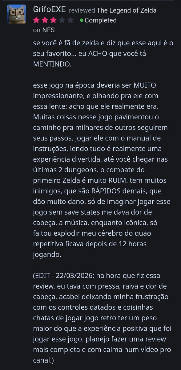 Odd Backloggd Reviews tweet media