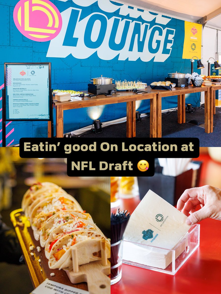 onlocationexp's tweet image. When you’re experiencing #NFLDraft like a VIP you know we bring the 🔥 food spread #OnLocation
