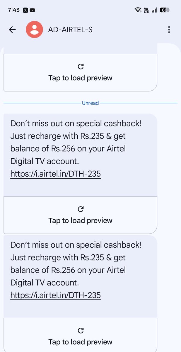vandanavandy20's tweet photo. Just one call to @airtelindia for DTH service complaint and got 10 same SMS in a 5 minute time but in that you can not been able to talk to their executive as you go round and round with lot of IVRS options..Pathetic @airtel @jagograhakjago https://t.co/NgNqZFGYYr