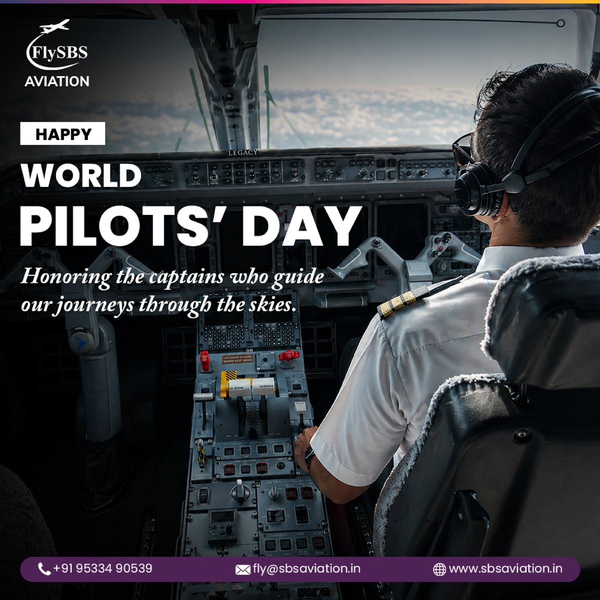 FlySBSAviation's tweet photo. On this World Pilots’ Day, we celebrate the skill, dedication, and responsibility carried by those in the cockpit.✈️

We honor the captains who guide us through the skies and uphold the highest standards of aviation.✈️

#worldpilotsday #aviation #indianaviation #flysbsaviation https://t.co/J5yzHWEAFu
